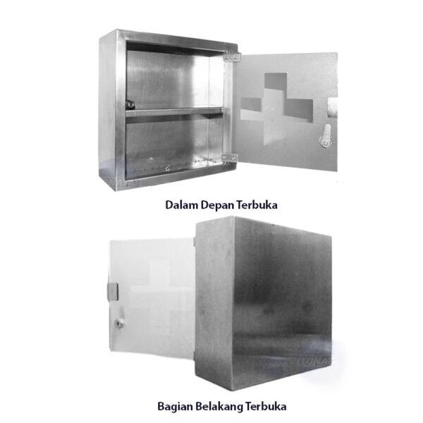 P3K Lemari Obat Besi Kaca Stainless