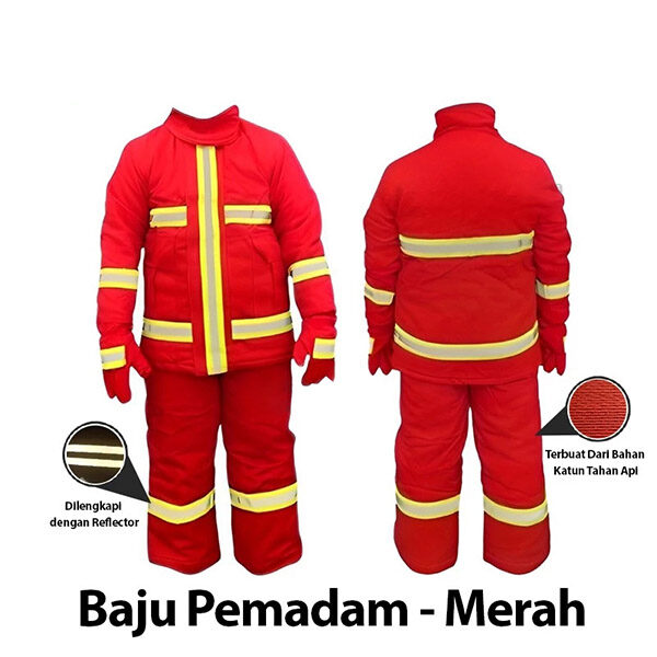 Baju Pemadam Api Fire Fighting Suit Baju Damkar Merah