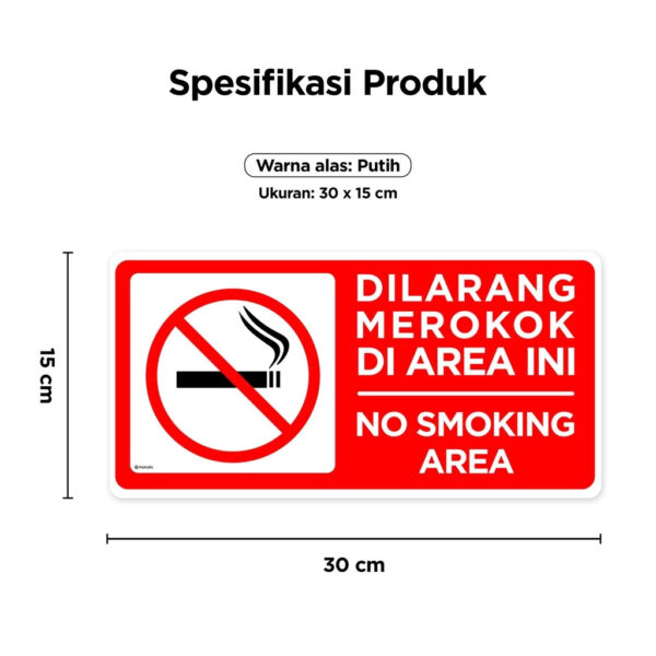 No Smoking Sign Akrilik Dilarang Merokok 30x15cm